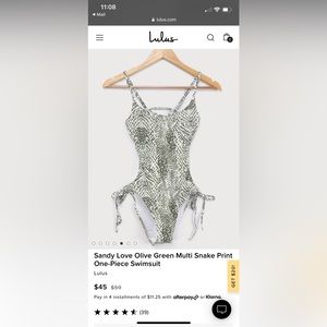 Lulus sandy love olive green multi snake print one piece